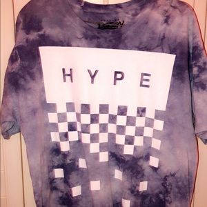 Popular poison blue tie-dye checker shirt